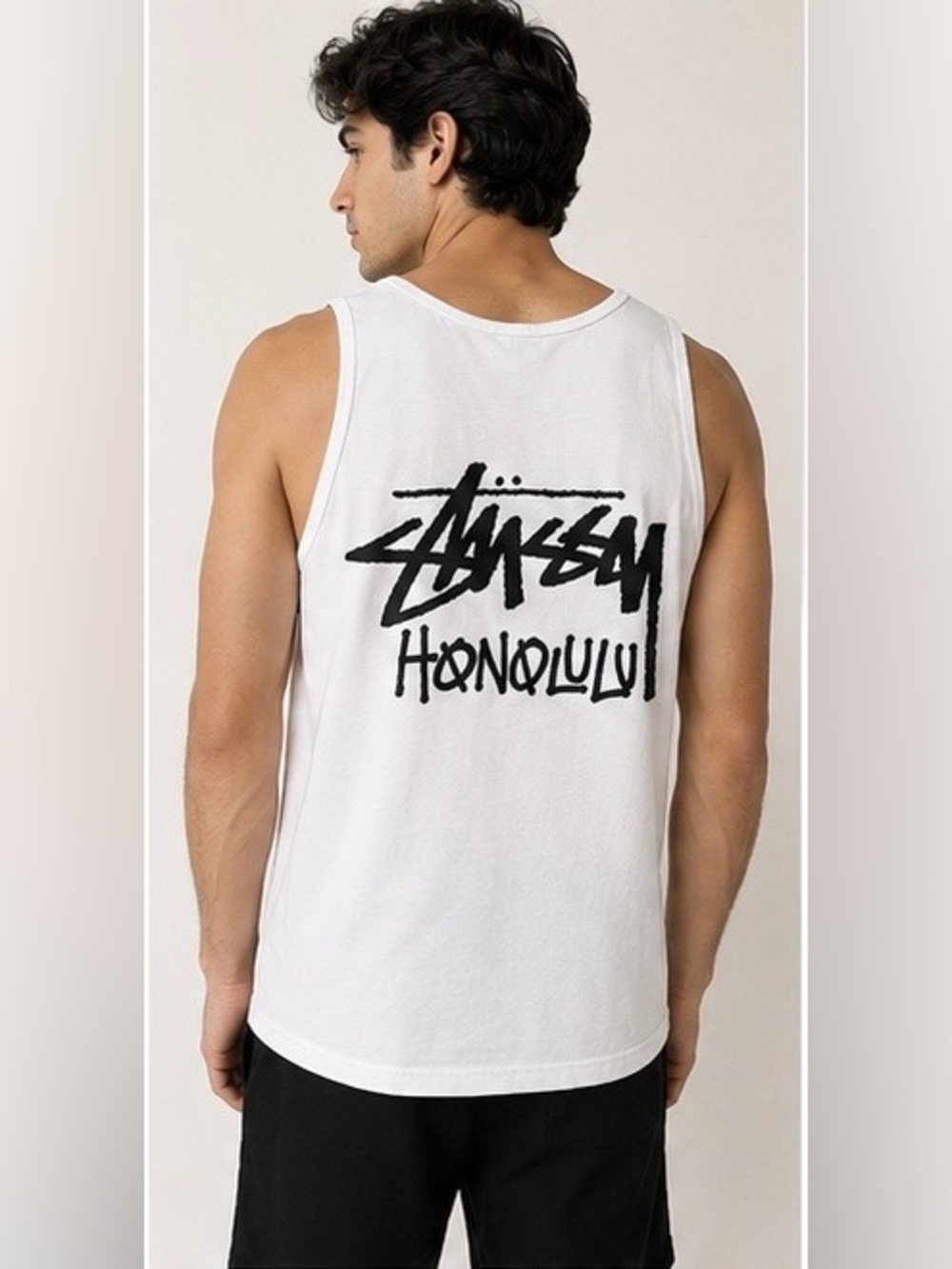 Stussy Honolulu Tank Top White Graphic Logo